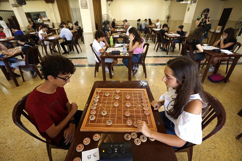 الصورة: مسابقة للشطرنج الصيني في لبنان