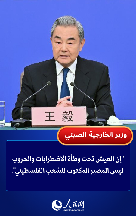 وزير الخارجية الصيني: حل الدولتين حل واحد فقط معقول ومعترف به عالميا لحل القضية الفلسطينية