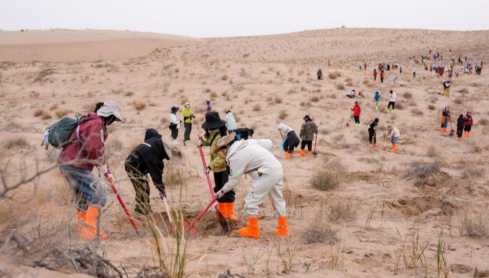 عبر الجبال والبحار.. زراعة الأشجار لحماية البيئة شمال غربي الصين                    تقع محافظة مينتشين التابعة لمدينة ووي بمقاطعة قانسو شمال غربي الصين، وتحيط بها من الشرق والغرب والشمال صحراء تنغير وصحراء بادان جيلين، ما يجعلها واحدة من المناطق الرئيسية في الصين لمكافحة التصحر والسيطرة على زحف الرمال.