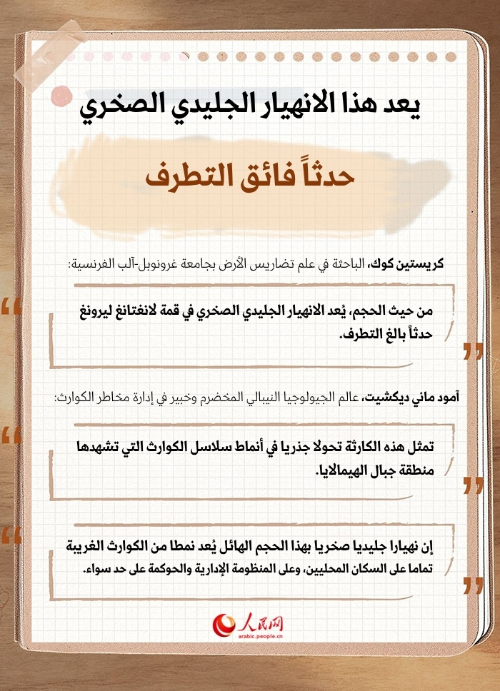 حادث استثنائي بكل المقاييس! لماذا يستعصي على الخبراء توقع هذا الانهيار الجليدي الصخري؟