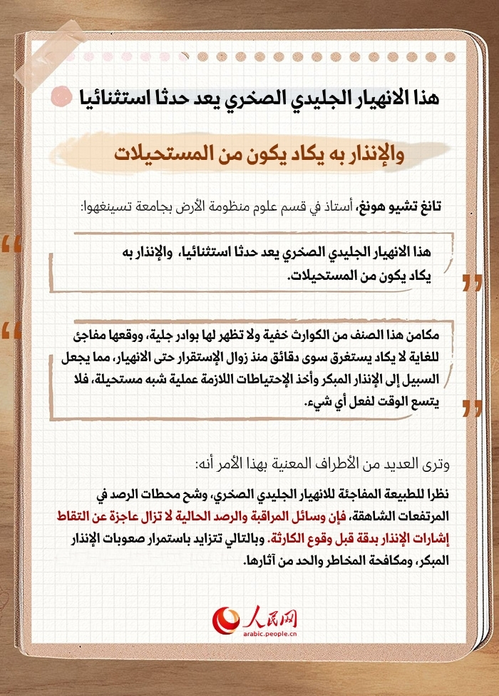 حادث استثنائي بكل المقاييس! لماذا يستعصي على الخبراء توقع هذا الانهيار الجليدي الصخري؟